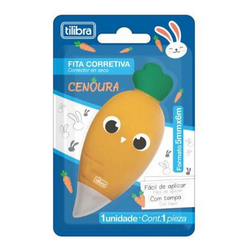 CORRETIVO EM FITA 5MMX6M CENOURA TILIBRA - REF. 31536 - CAIXA COM 12 UNIDADES