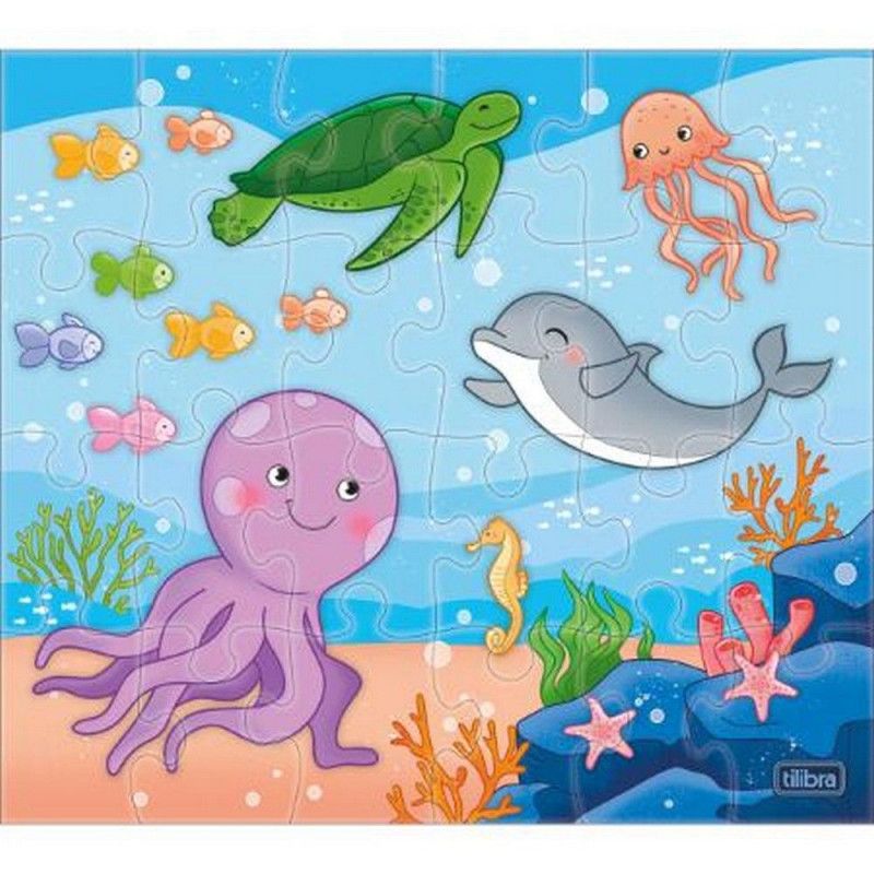 QUEBRA CABECA ILUSTRACOES 24 PECAS TILIBRA - REF. 33731 - CAIXA COM 12 UNIDADES