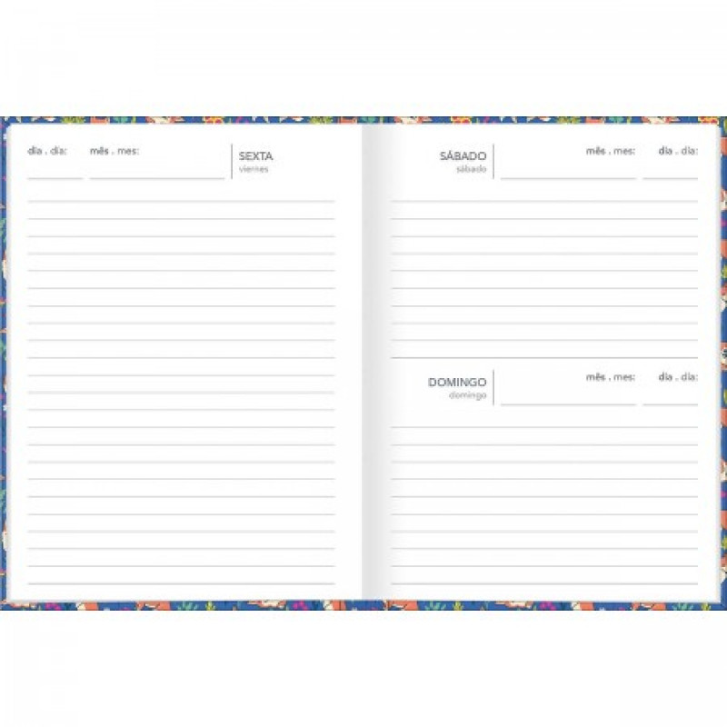 AGENDA COSTURADA PERMANENTE FEMININO PEPPER M4 TILIBRA - REF. 33912 - PACOTE COM 6 UNIDADES SORTIDAS