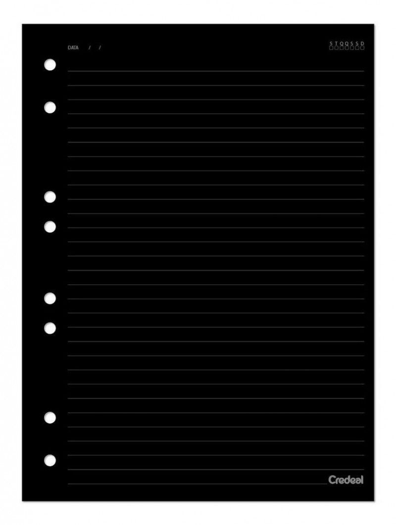 BLOCO PARA FICHARIO 40 FOLHAS COLEGIAL PAUTADO PRETO 90G CREDEAL - REF. 278598 - 1 UNIDADE