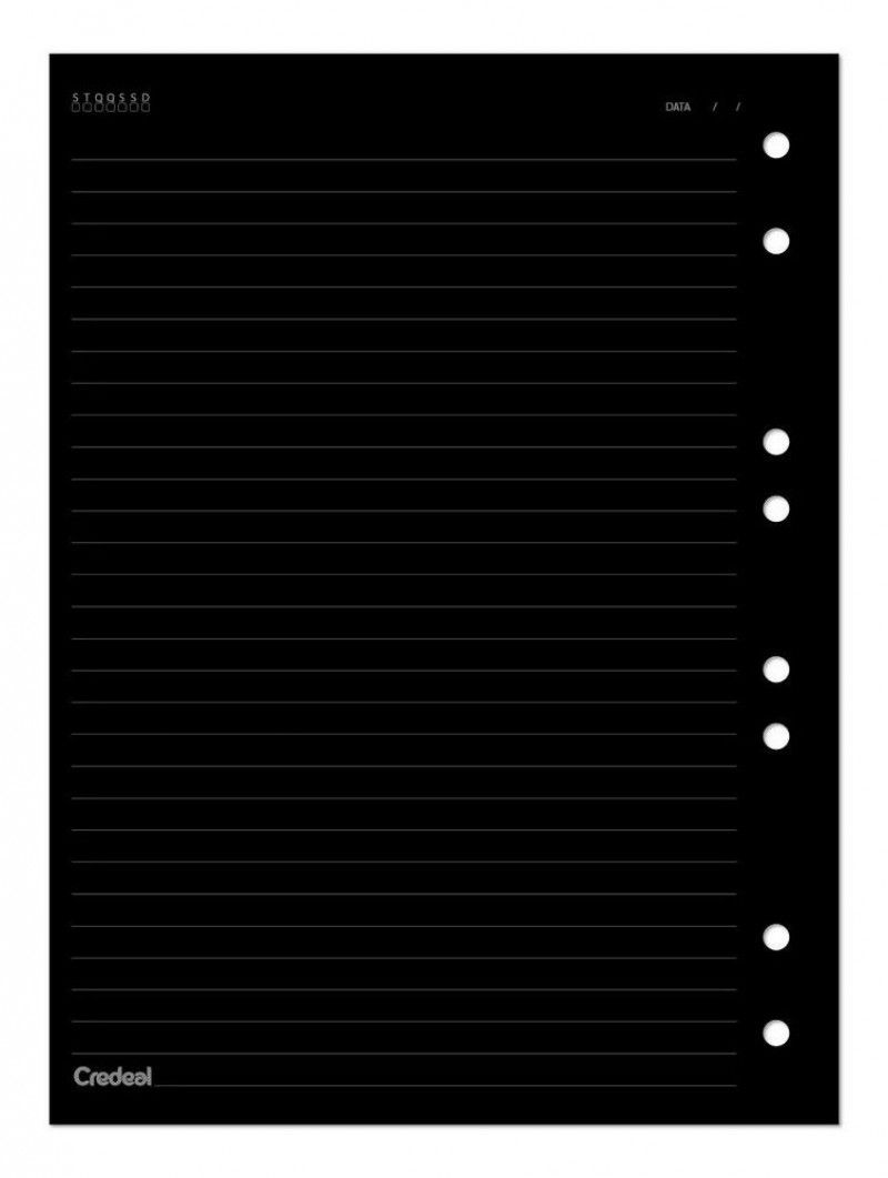 BLOCO PARA FICHARIO 40 FOLHAS COLEGIAL PAUTADO PRETO 90G CREDEAL - REF. 278598 - 1 UNIDADE