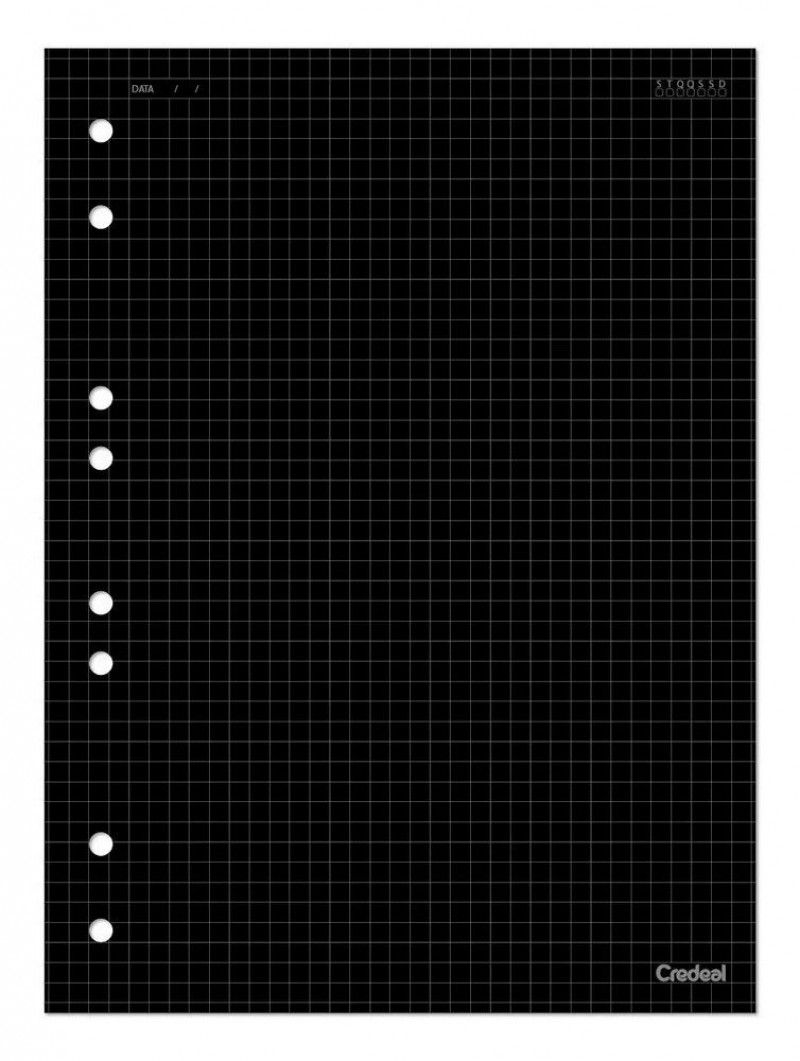 BLOCO PARA FICHARIO 40 FOLHAS COLEGIAL QUADRICULADO PRETO CREDEAL - REF. 278604 - 1 UNIDADE