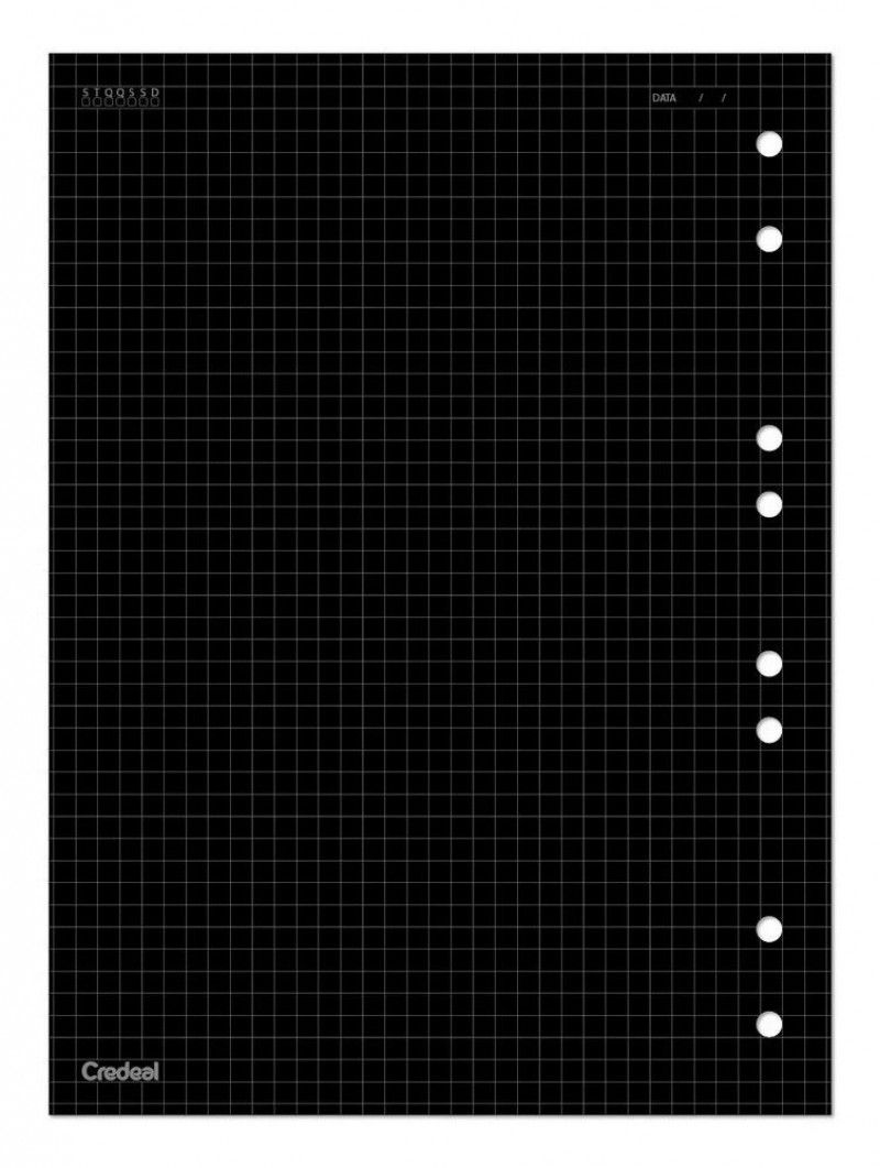 BLOCO PARA FICHARIO 40 FOLHAS COLEGIAL QUADRICULADO PRETO CREDEAL - REF. 278604 - 1 UNIDADE