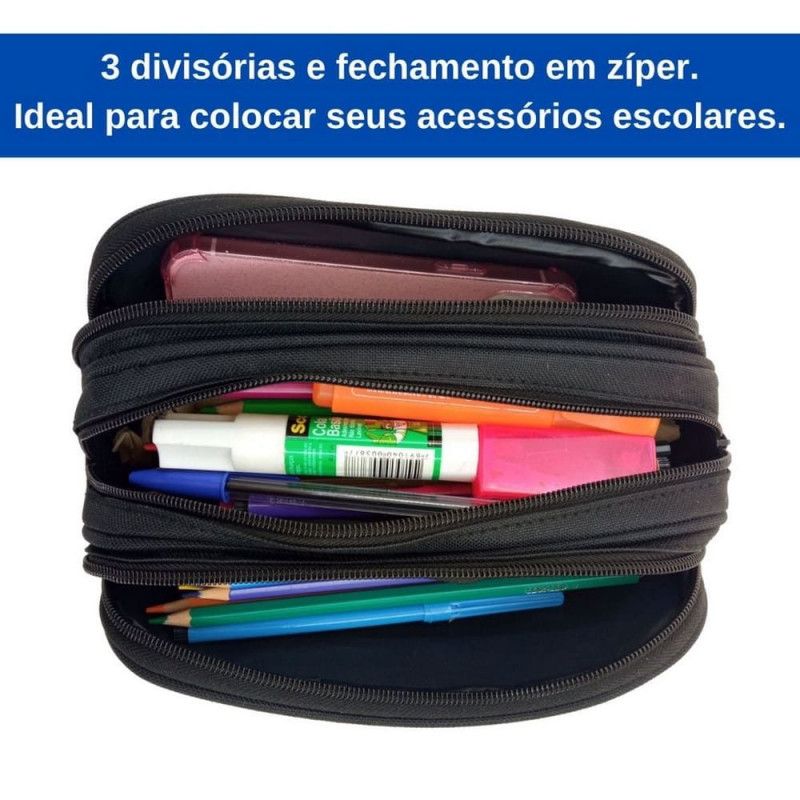 ESTOJO TRIPLO PRETO YEPP - REF. EST12021P - 1 UNIDADE