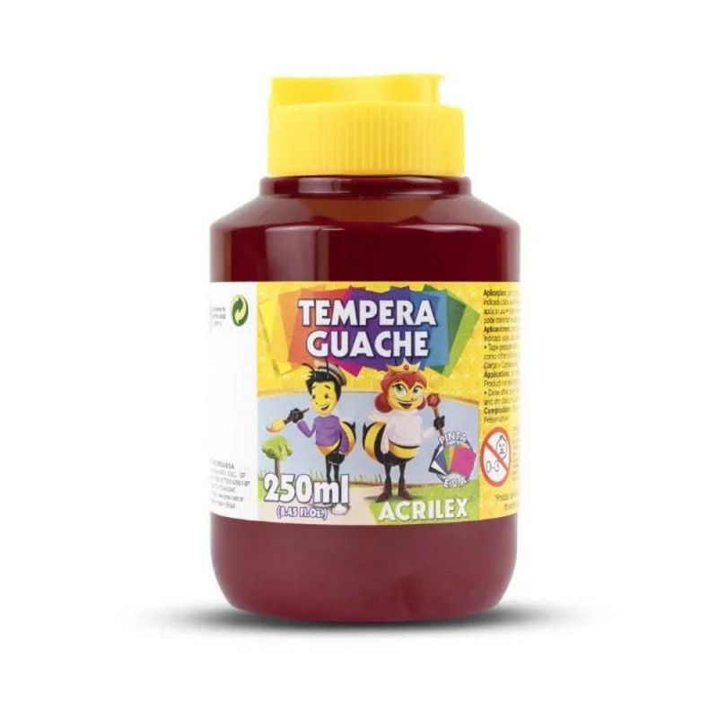 TINTA GUACHE 250ML VINHO ACRILEX - REF. 565 - PACOTE COM 3 UNIDADES