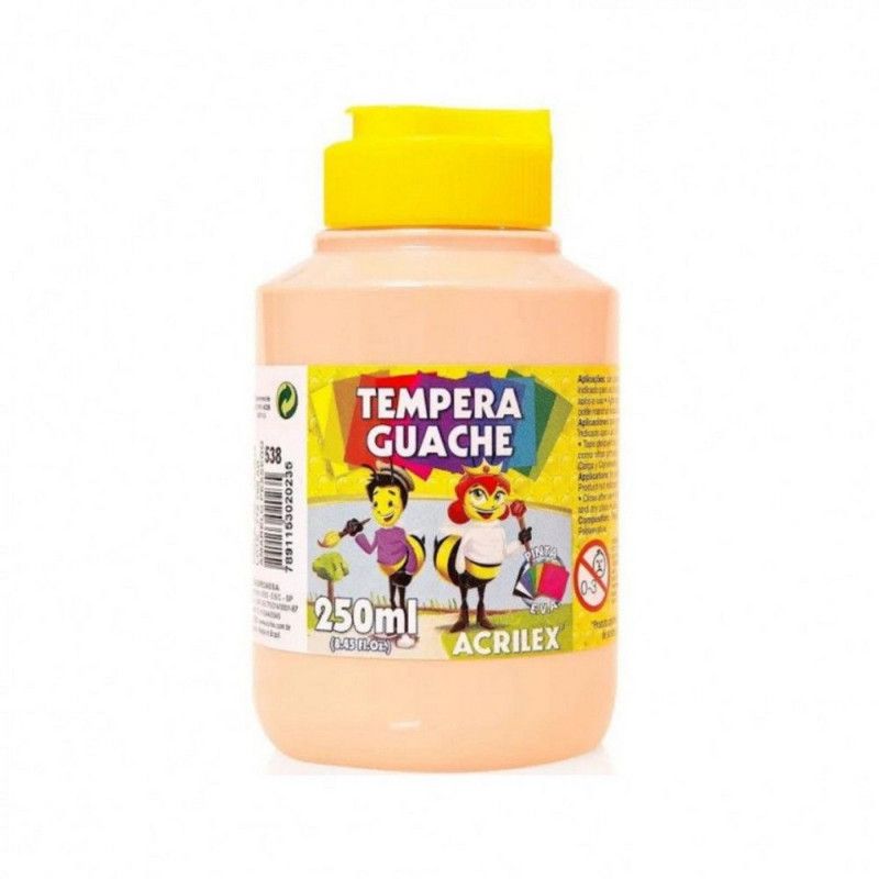 TINTA GUACHE 250ML AMARELO PESSEGO ACRILEX - REF. 538 - PACOTE COM 3 UNIDADES