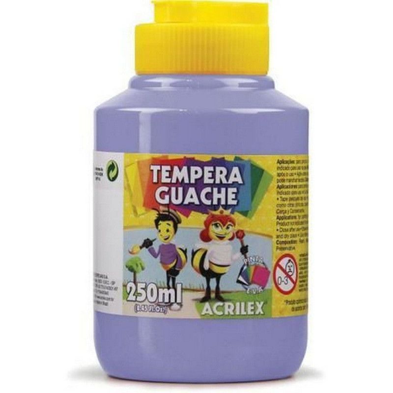 TINTA GUACHE 250ML LILAS ACRILEX - REF. 528 - PACOTE COM 3 UNIDADES