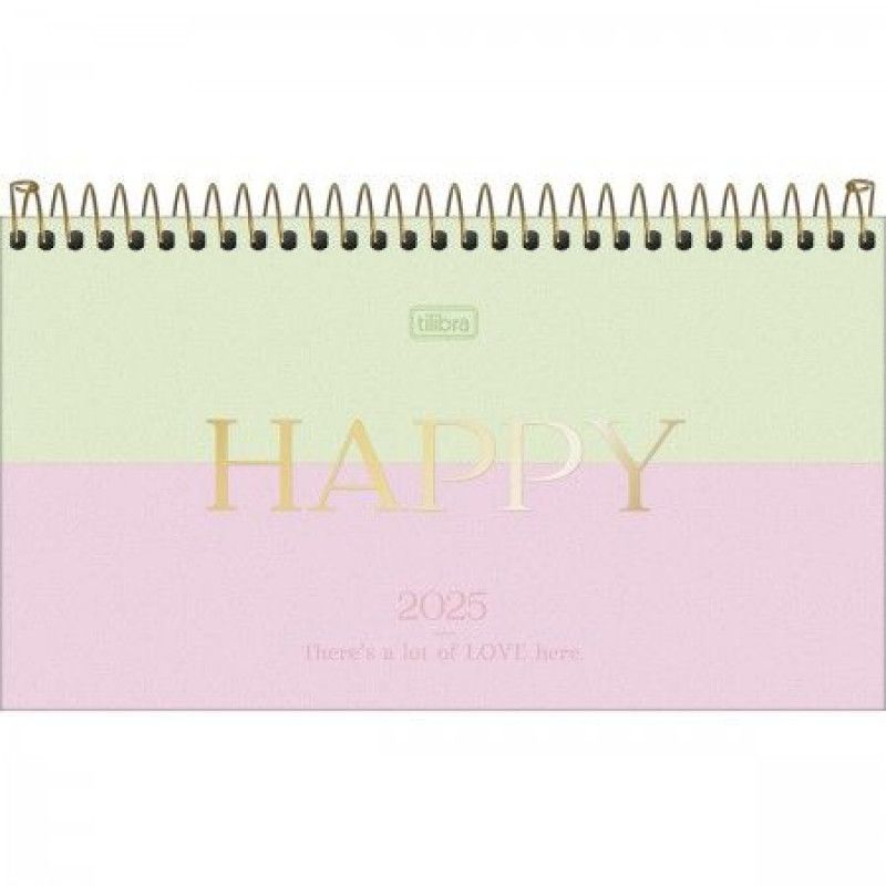 AGENDA ESPIRAL HAPPY BOLSO M2 TILIBRA 2025 - REF. 314226 - PACOTE COM 5 UNIDADES SORTIDAS