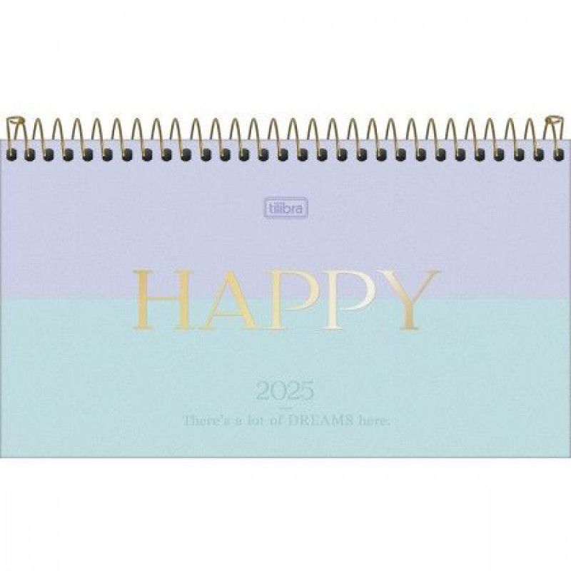 AGENDA ESPIRAL HAPPY BOLSO M2 TILIBRA 2025 - REF. 314226 - PACOTE COM 5 UNIDADES SORTIDAS