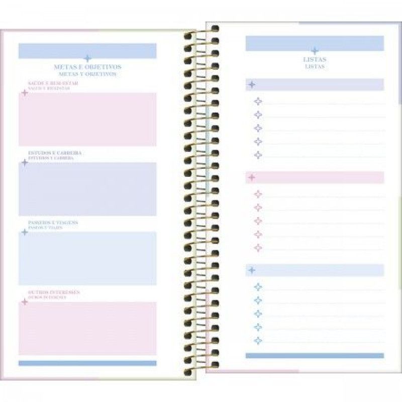 AGENDA ESPIRAL HAPPY BOLSO M2 TILIBRA 2025 - REF. 314226 - PACOTE COM 5 UNIDADES SORTIDAS