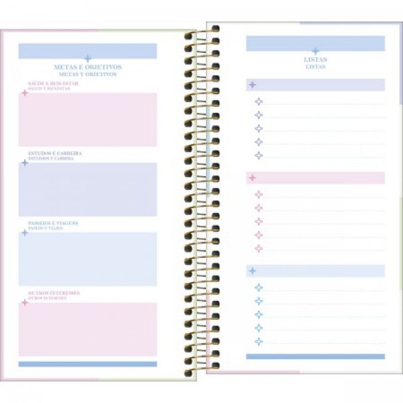 AGENDA ESPIRAL HAPPY BOLSO M2 TILIBRA 2026 - REF. 314226 - PACOTE COM 5 UNIDADES SORTIDAS