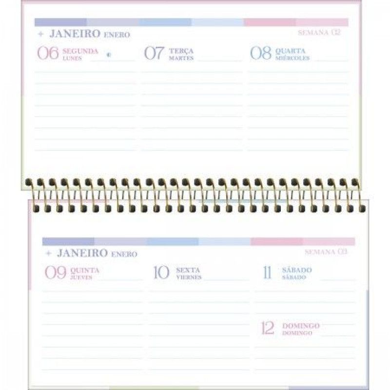 AGENDA ESPIRAL HAPPY BOLSO M2 TILIBRA 2025 - REF. 314226 - PACOTE COM 5 UNIDADES SORTIDAS