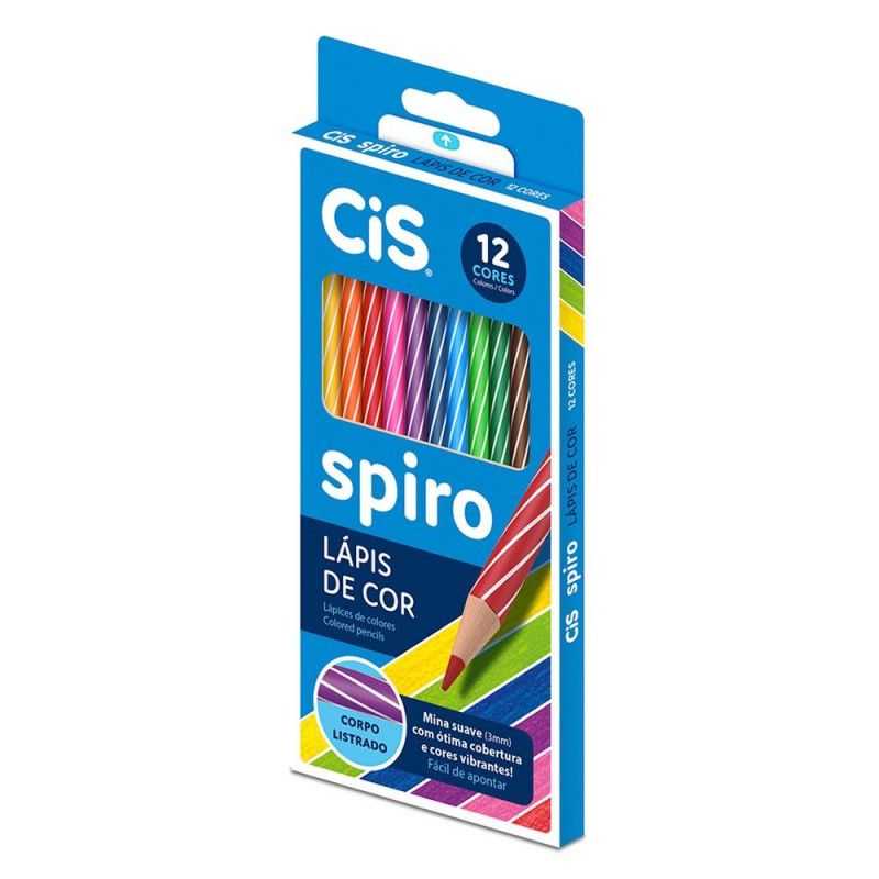 LAPIS 12 CORES SPIRO CIS - REF. 44.8002 - PACOTE COM 6 UNIDADES