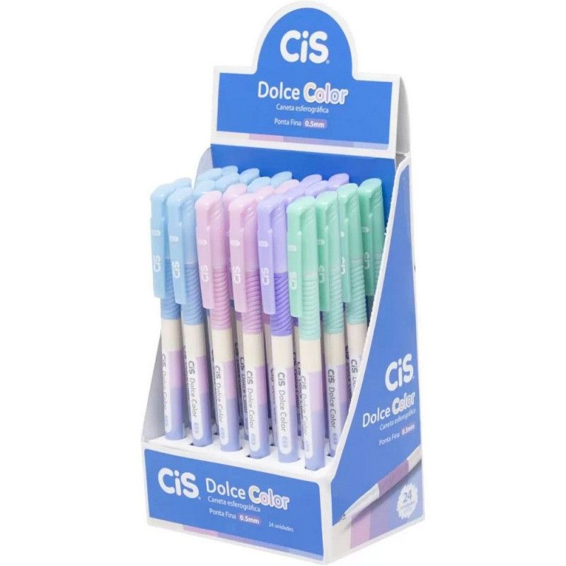 CANETA ESFEROGRAFICA 0.5 DOLCE COLOR CIS - REF. 67.0000 - CAIXA COM 24 UNIDADES
