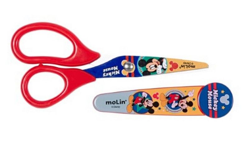 TESOURA ESCOLAR 13,5CM MICKEY COM PROTETOR MOLIN - REF. 22673 - 1 UNIDADE