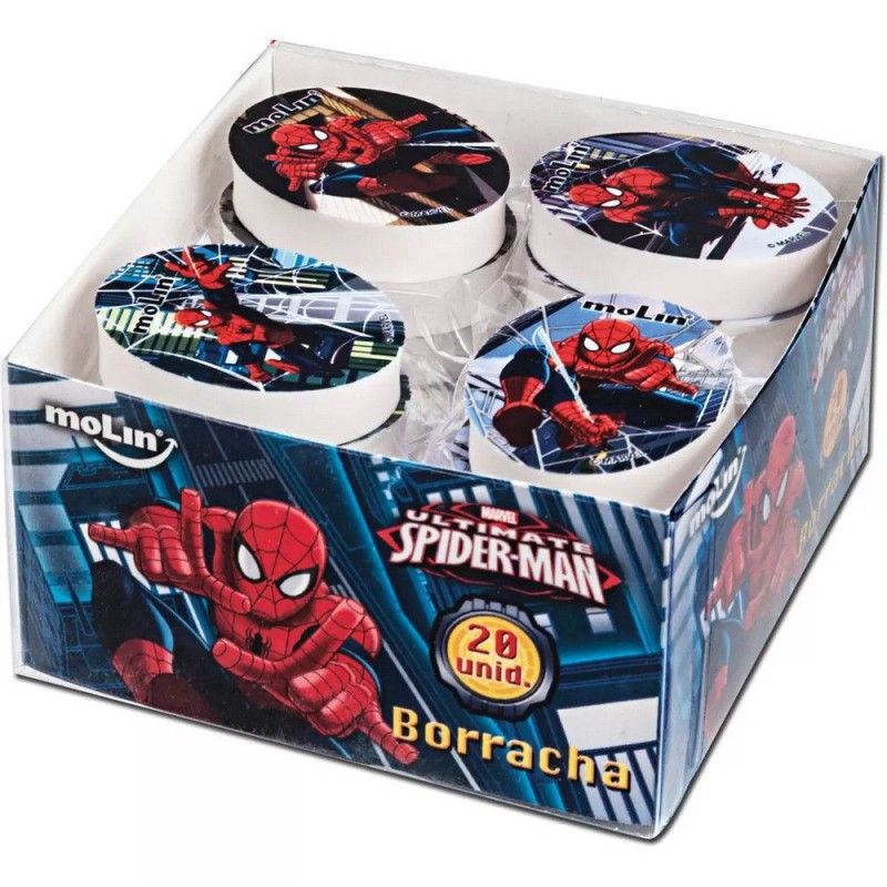 BORRACHA SPIDERMAN MOLIN - REF. 14185 - CAIXA COM 20 UNIDADES