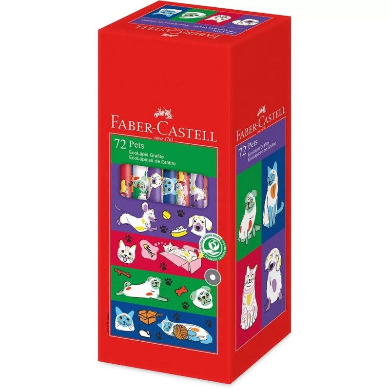 LAPIS PRETO ECO REDONDO PETS FABER-CASTELL - REF. 935PET - CAIXA COM 72 UNIDADES
