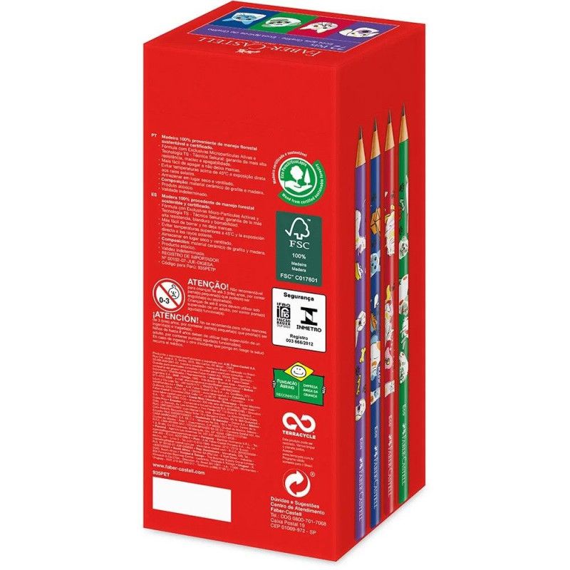 LAPIS PRETO ECO REDONDO PETS FABER-CASTELL - REF. 935PET - CAIXA COM 72 UNIDADES