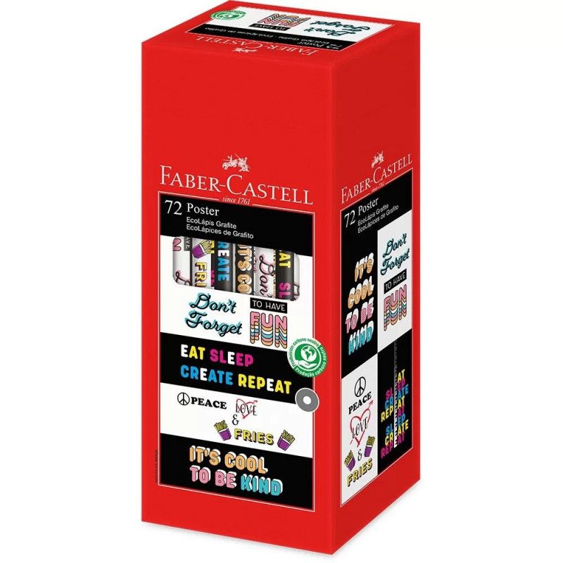 LAPIS PRETO ECO REDONDO POSTER FABER CASTELL - REF. 935POS - CAIXA COM 72 UNIDADES