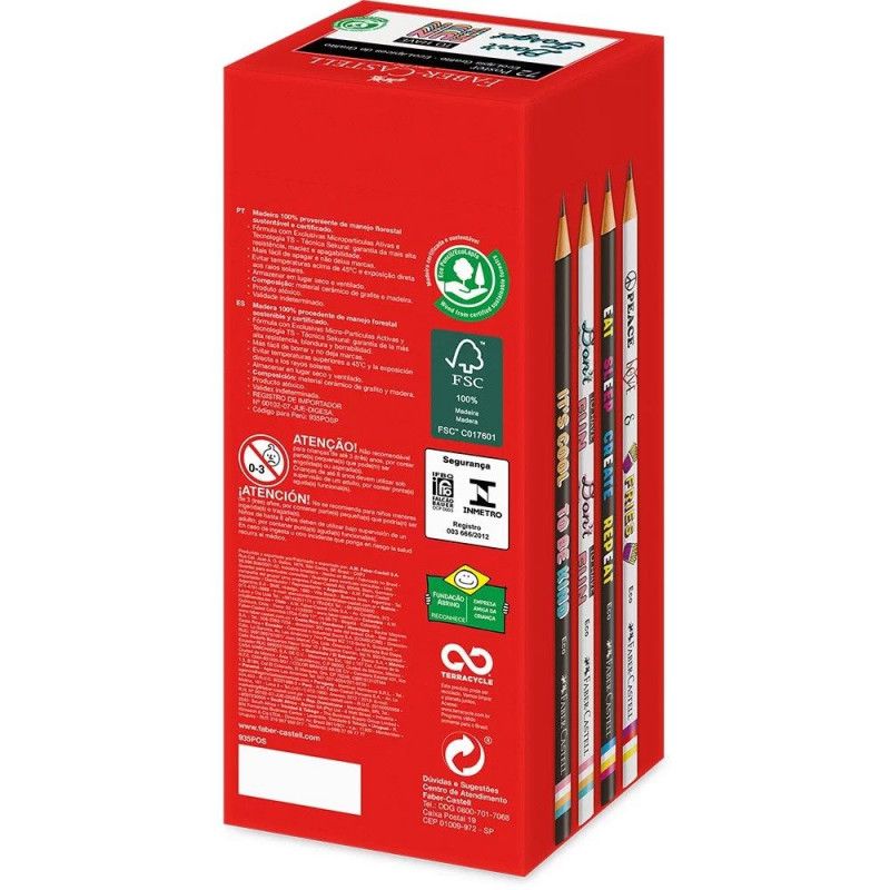 LAPIS PRETO ECO REDONDO POSTER FABER CASTELL - REF. 935POS - CAIXA COM 72 UNIDADES