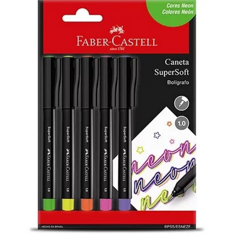 PINCEL MARCADOR SUPERSOFT 1.0 NEON FABER-CASTELL - REF. BPSS/ESNEZF - 1 UNIDADE