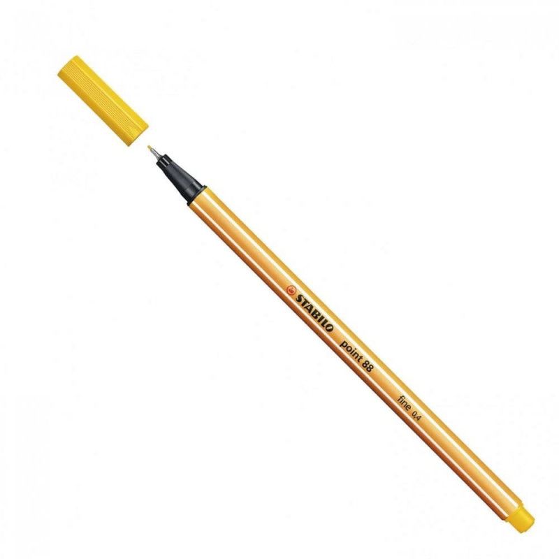 CANETA 0.4 STABILO POINT 88 AMARELO - REF. 88/44 - CAIXA COM 10 UNIDADES