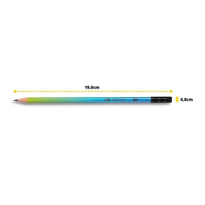 LAPIS PRETO HB REDONDO COM BORRACHA MOVE CIS - REF. 52.0684 - CAIXA COM 48 UNIDADES