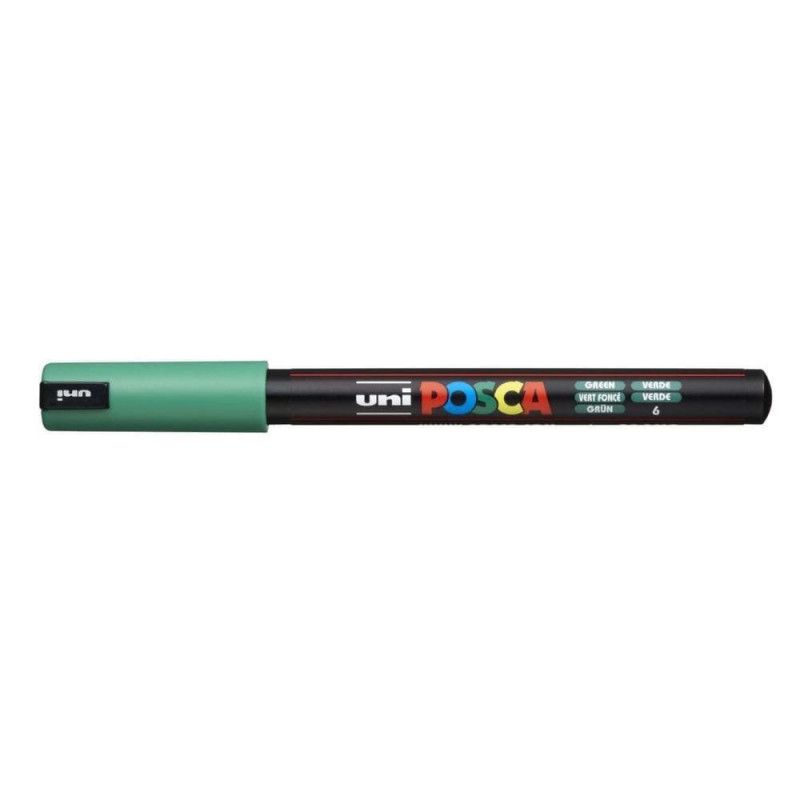 CANETA 0.7MM UNI POSCA VERDE - REF. PC-1MR - CAIXA COM 6 UNIDADES