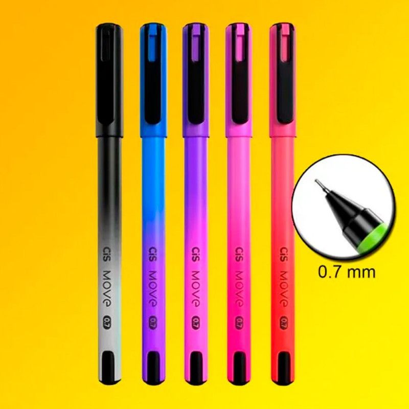 CANETA ESFEROGRAFICA 0.7 MOVE COM 5 CORES CIS - REF. 52.0675 - 1 UNIDADE