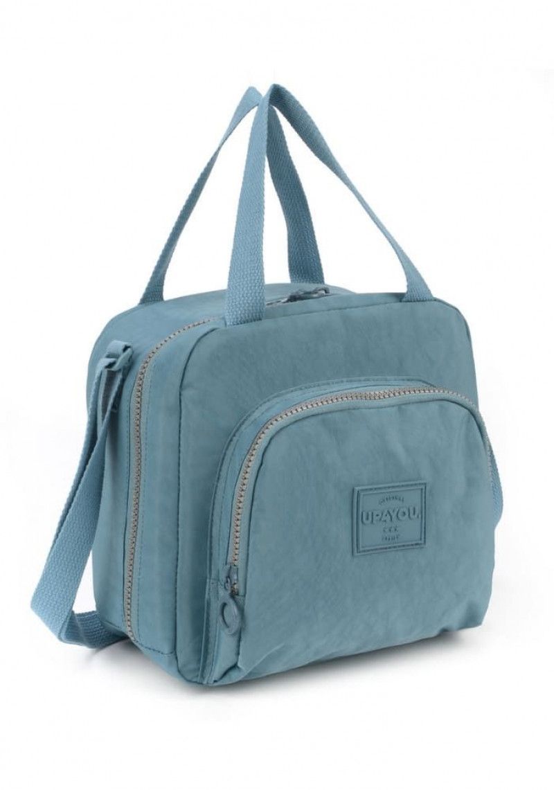 LANCHEIRA COM ALCA AZUL CRINKLE LUXCEL - REF. LA51613UP-AZ - 1 UNIDADE