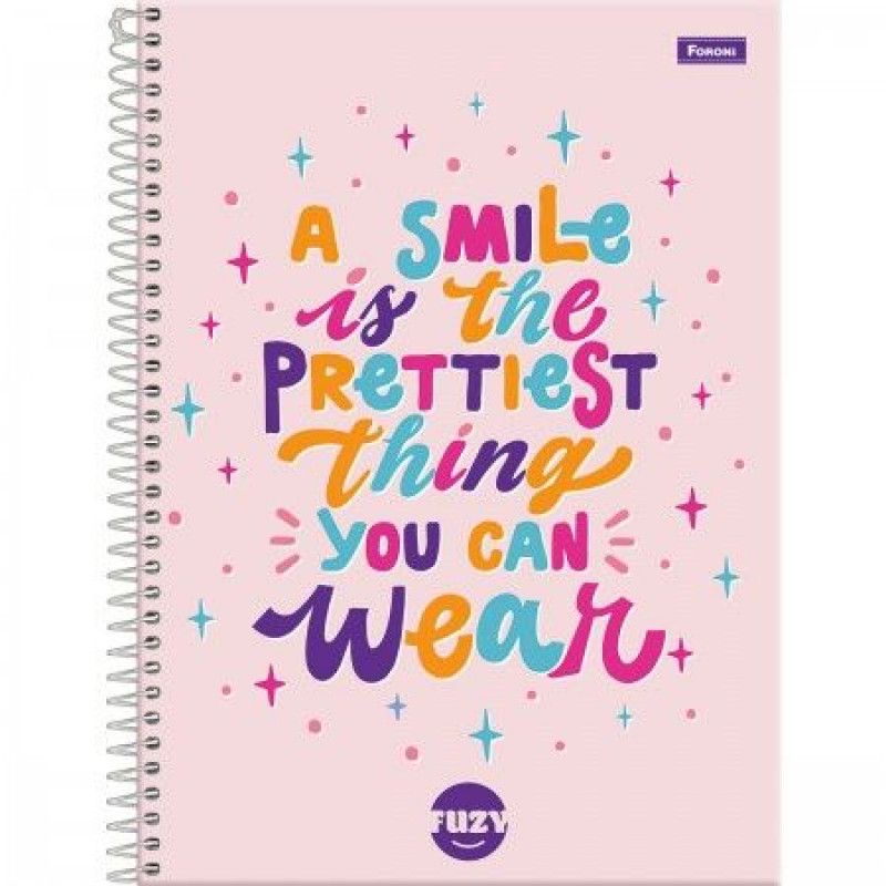 CADERNO 1 MATERIA CAPA DURA 80 FOLHAS FUZY FORONI - REF. 9574 - PACOTE COM 4 UNIDADES