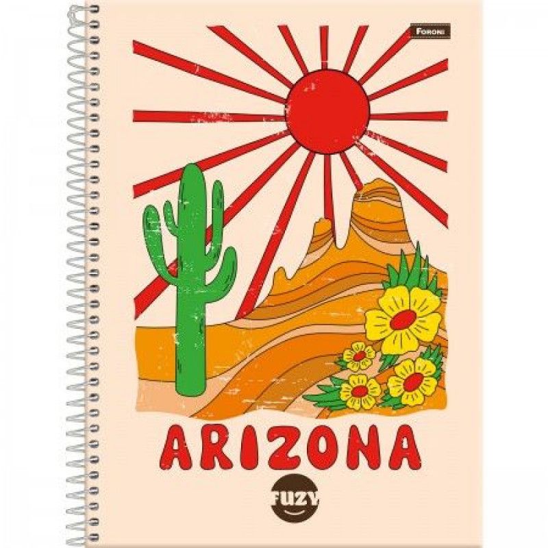 CADERNO 1 MATERIA CAPA DURA 80 FOLHAS FUZY FORONI - REF. 9574 - PACOTE COM 4 UNIDADES