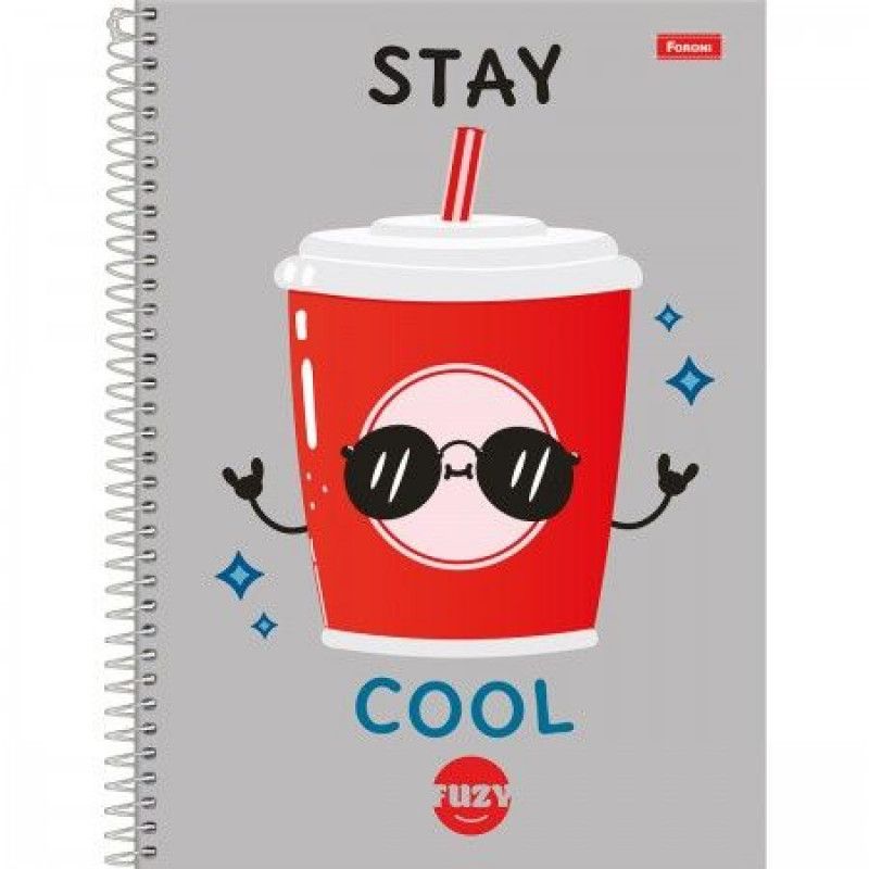 CADERNO 1 MATERIA CAPA DURA 80 FOLHAS FUZY FORONI - REF. 9574 - PACOTE COM 4 UNIDADES
