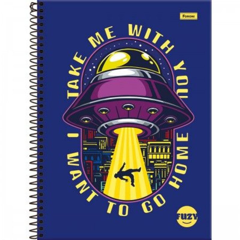 CADERNO 1 MATERIA CAPA DURA 80 FOLHAS FUZY FORONI - REF. 9574 - PACOTE COM 4 UNIDADES