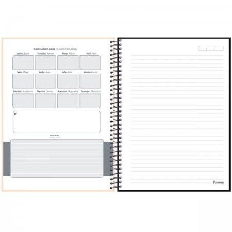 CADERNO 1 MATERIA CAPA DURA 80 FOLHAS FUZY FORONI - REF. 9574 - PACOTE COM 4 UNIDADES