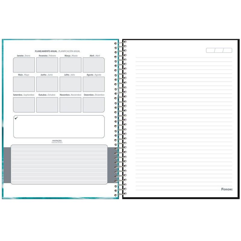 CADERNO 10 MATERIAS CAPA DURA 160 FOLHAS 4 ELEMENTOS FORONI - REF. 8026 - PACOTE COM 4 UNIDADES