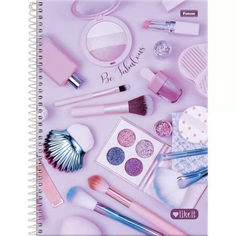 CADERNO 10 MATERIAS CAPA DURA 160 FOLHAS LIKE IT FORONI - REF. 9356 - PACOTE COM 4 UNIDADES