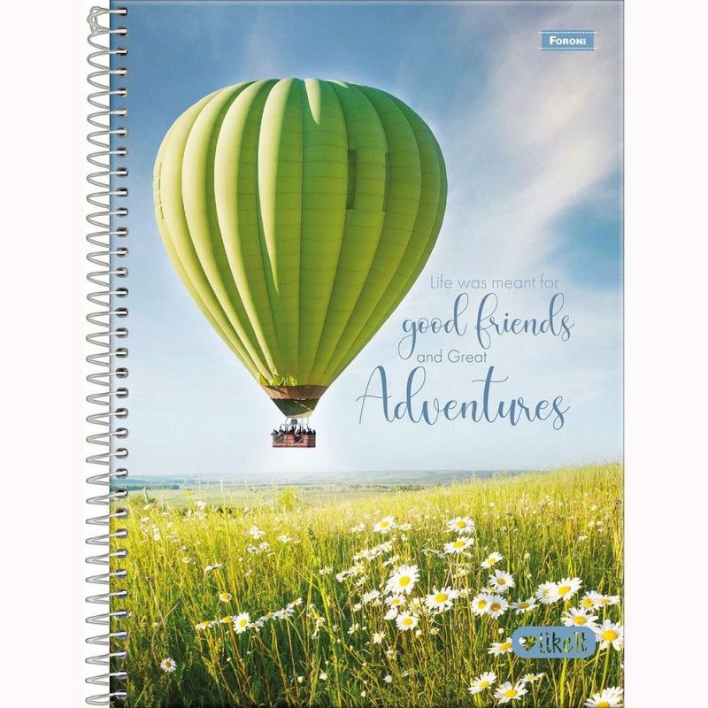 CADERNO 15 MATERIAS CAPA DURA 240 FOLHAS LIKE IT FORONI - REF. 9358 - PACOTE COM 2 UNIDADES