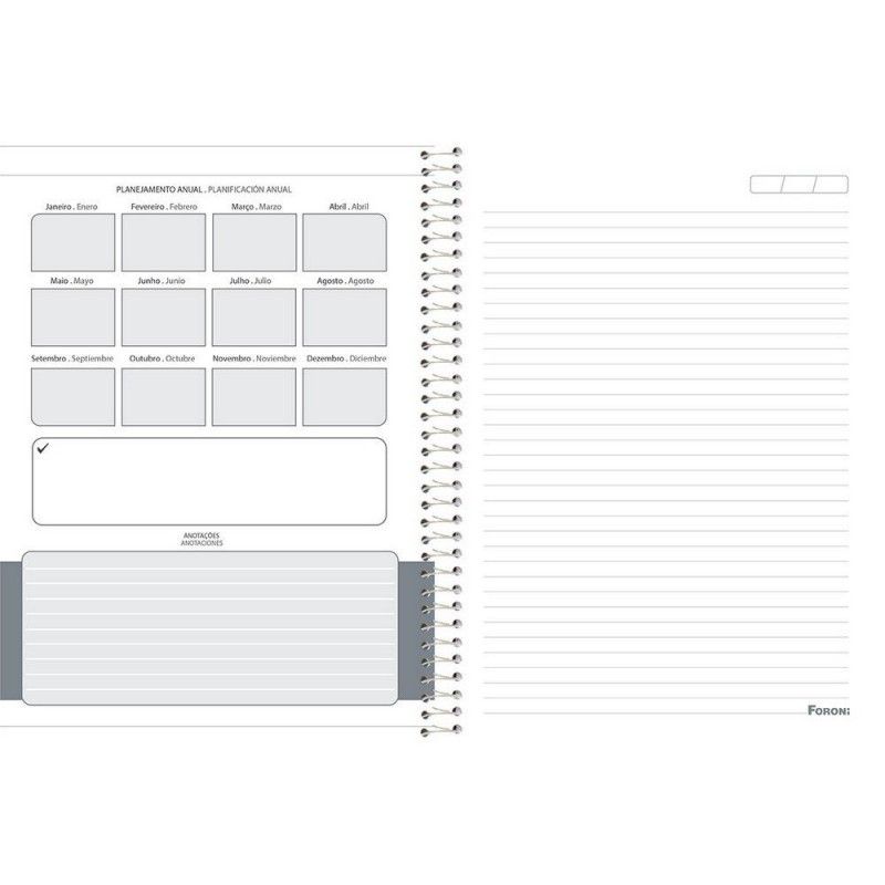 CADERNO 15 MATERIAS CAPA DURA 240 FOLHAS LIKE IT FORONI - REF. 9358 - PACOTE COM 2 UNIDADES