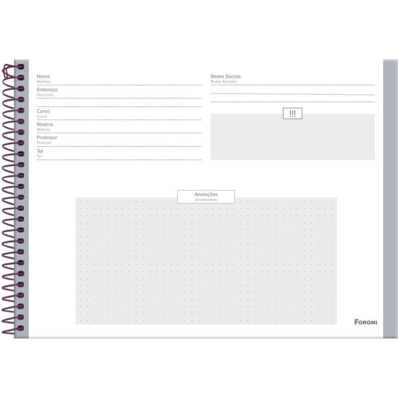 CADERNO CARTOGRAFIA CAPA DURA 80 FOLHAS UNICORNIO FORONI - REF. 6204 - PACOTE COM 5 UNIDADES