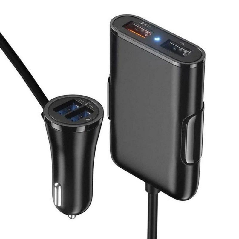 CARREGADOR AUTOMOTIVO 4 ENTRADAS COM EXTENSOR - REF. 2781 - 1 UNIDADE
