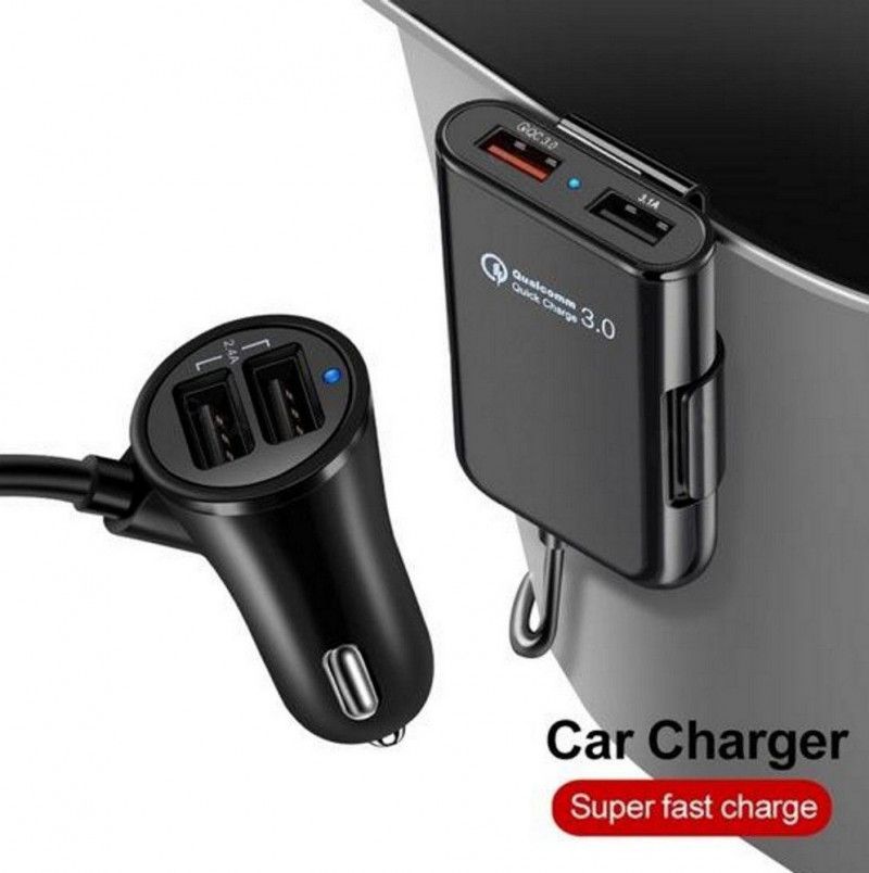 CARREGADOR AUTOMOTIVO 4 ENTRADAS COM EXTENSOR - REF. 2781 - 1 UNIDADE