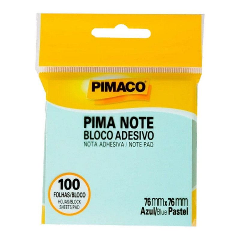 BLOCO ADESIVO DE ANOTACAO 76X76MM 100 FOLHAS PASTEL PIMACO - REF. 970822 AZUL - 1 UNIDADE