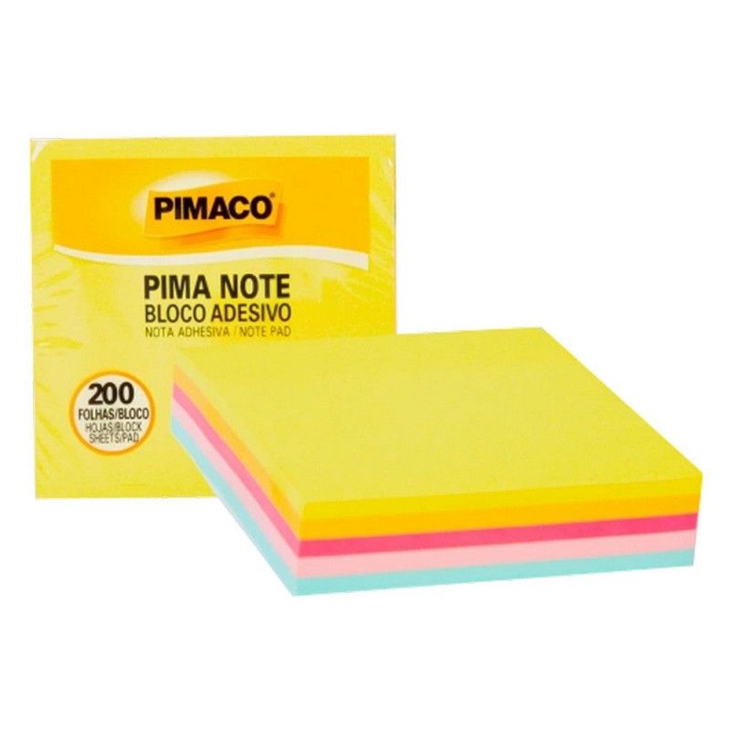 BLOCO ADESIVO DE ANOTACAO 76X76MM 200 FOLHAS 5 CORES NEON/PASTEL - REF. 970829 NEON/PASTEL - 1 UNIDADE