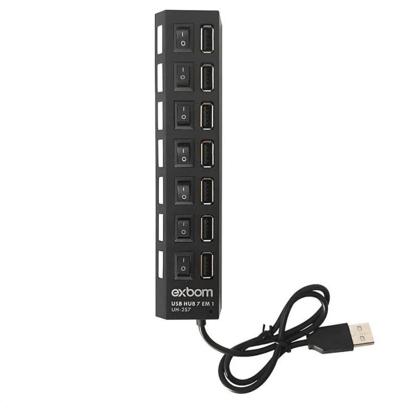 HUB 2.0 7 PORTAS ON/OFF EXBOM - REF. UH-257 - 1 UNIDADE