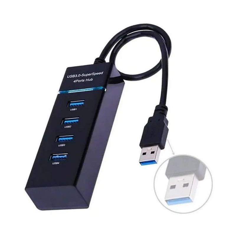 HUB 3.0 4 PORTAS COM LED EXBOM - REF. UH-30A - 1 UNIDADE