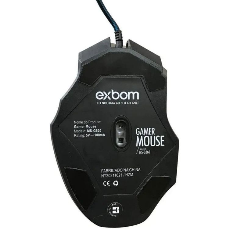 MOUSE GAMER COM LED 3200DPI 7 BOTOES EXBOM - REF. MS-G260 - 1 UNIDADE