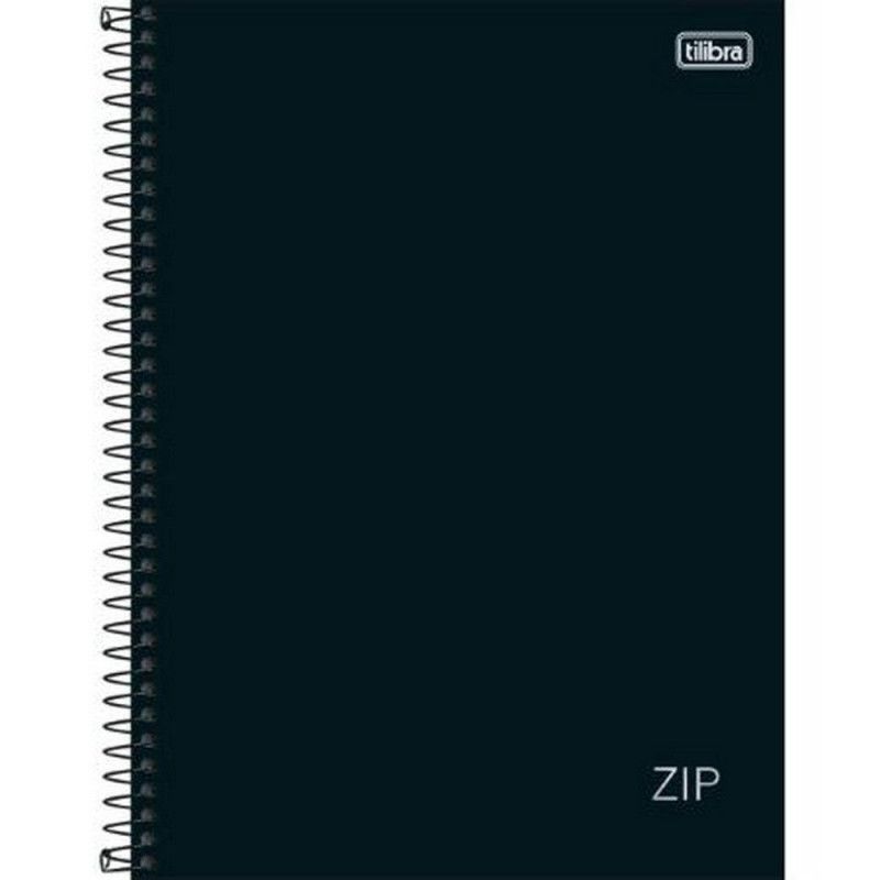 CADERNO 20 MATERIAS CAPA DURA 320 FOLHAS ZIP PRETO TILIBRA - REF. 34083 - PACOTE COM 2 UNIDADES