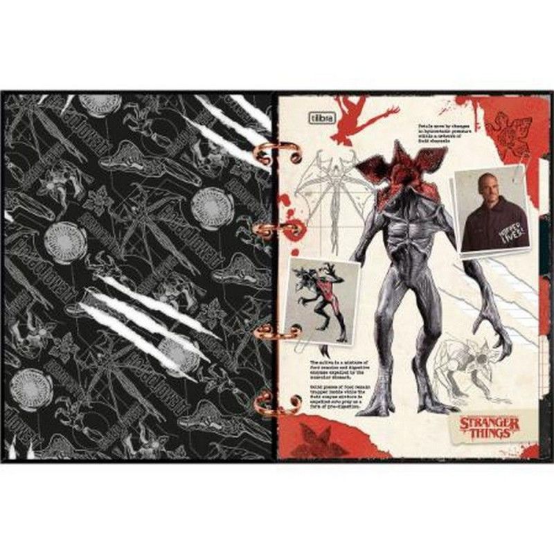 CADERNO ARGOLADO 160 FOLHAS COLEGIAL STRANGER THINGS - REF. 34238 - 1 UNIDADE