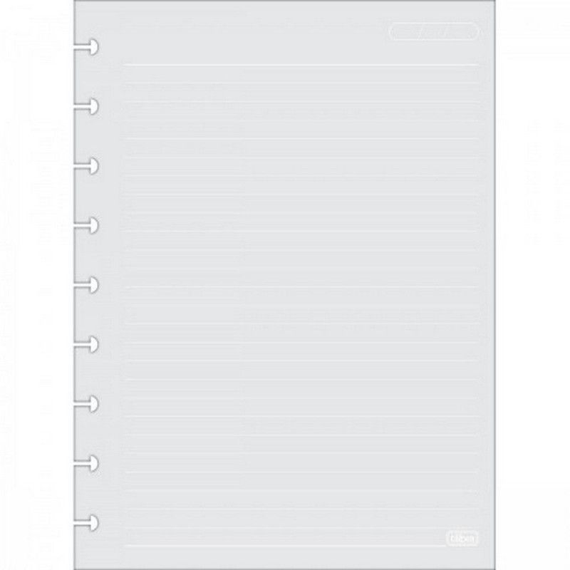 BLOCO PARA FICHARIO 50 FOLHAS COLEGIAL TILIDISCO CINZA TILIBRA - REF. 34182 - 1 UNIDADE
